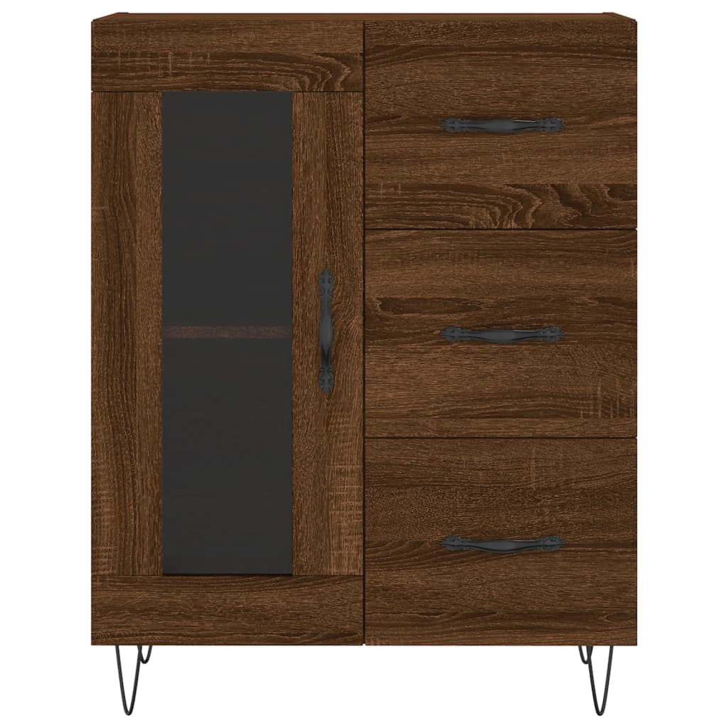 vidaXL Buffet haut Chêne marron 69,5x34x180 cm Bois d'ingénierie