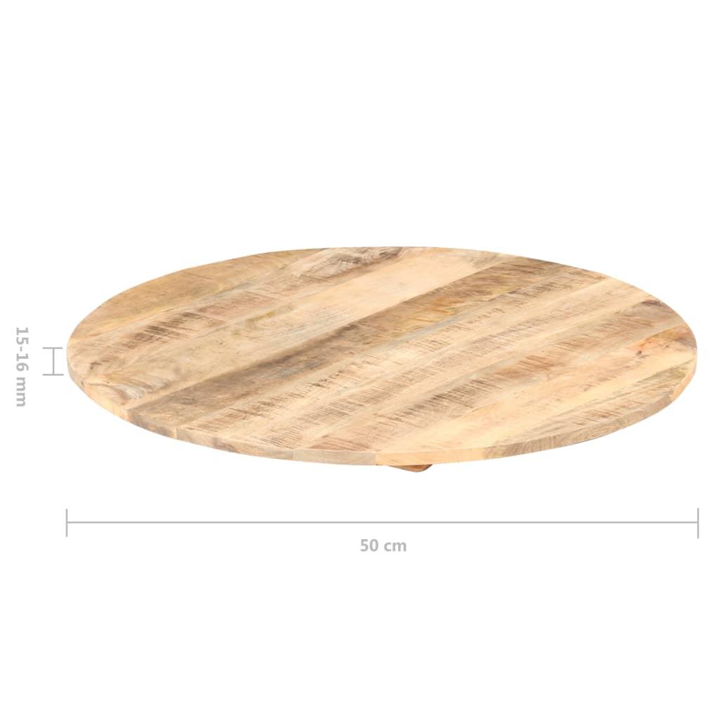 vidaXL Dessus de table Bois de manguier solide Rond 15-16 mm 50 cm