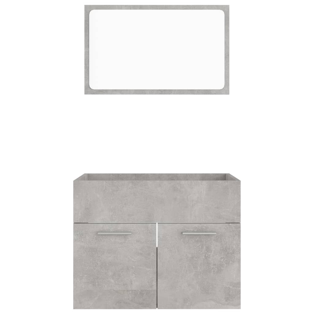 vidaXL Ensemble de meubles de salle de bain 2 pcs Gris béton