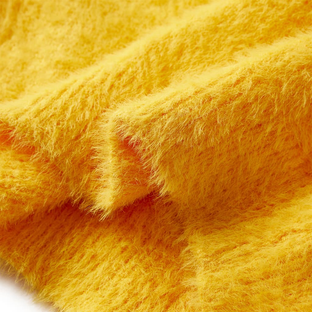 Pull-over tricoté pour enfants ocre foncé 140