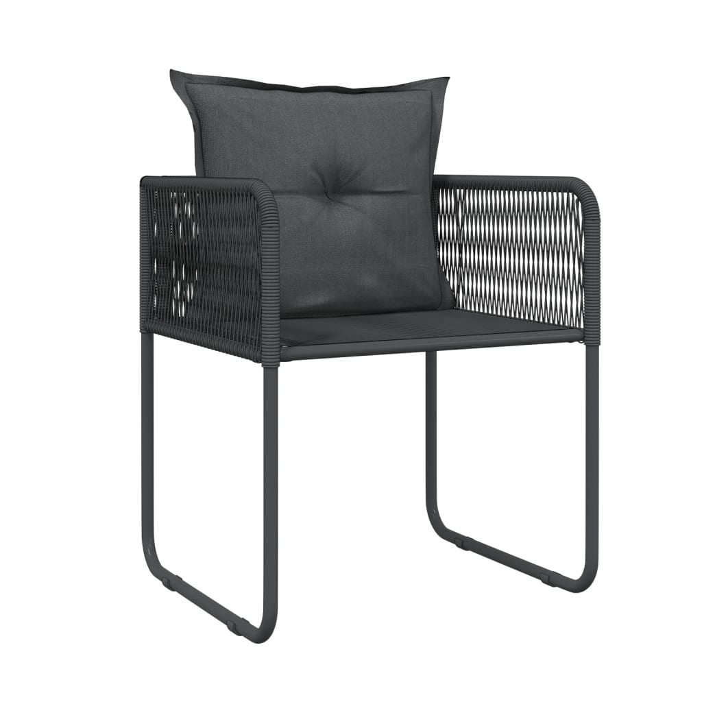 vidaXL Ensemble à manger de jardin 3 pcs Noir