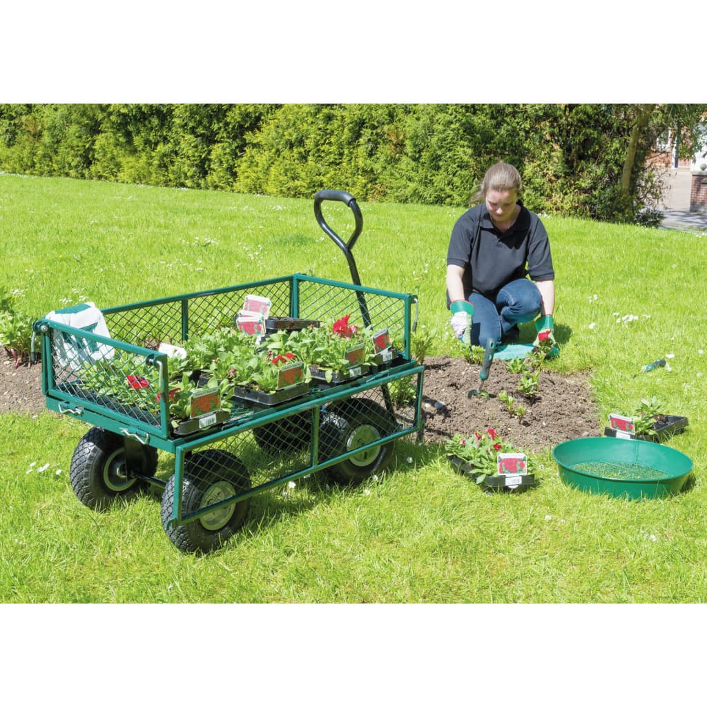 Draper Tools Chariot de jardin maille Acier 86,5x46,5x21 cm Vert/noir