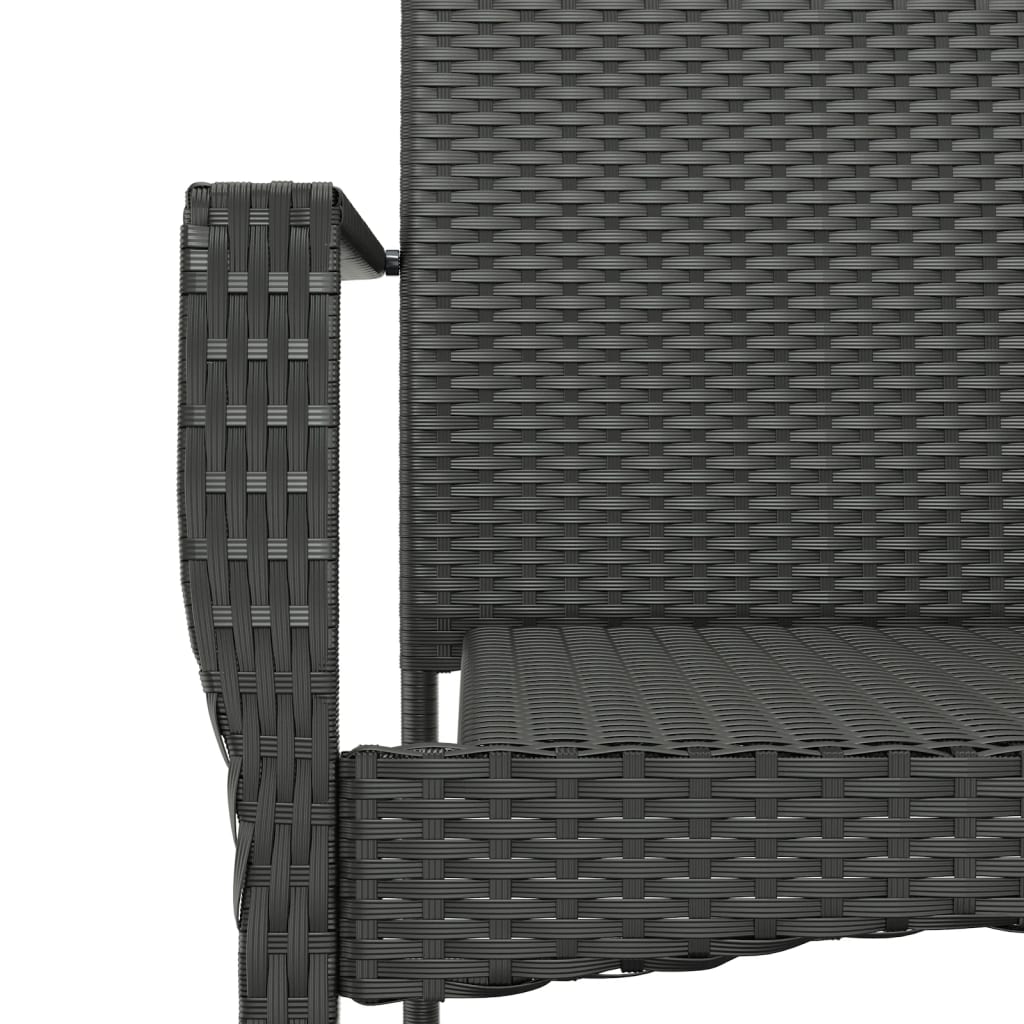 vidaXL Chaises de jardin lot de 2 avec coussins Résine tressée Noir