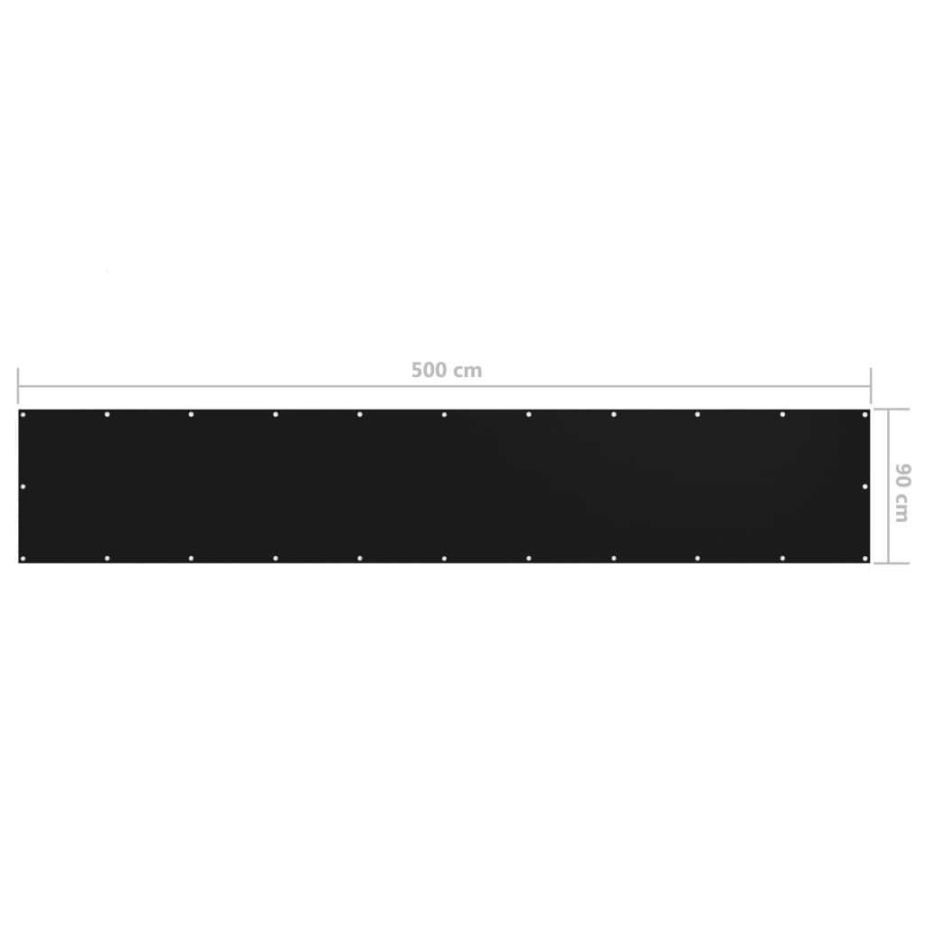 vidaXL Écran de balcon Noir 90x500 cm Tissu Oxford