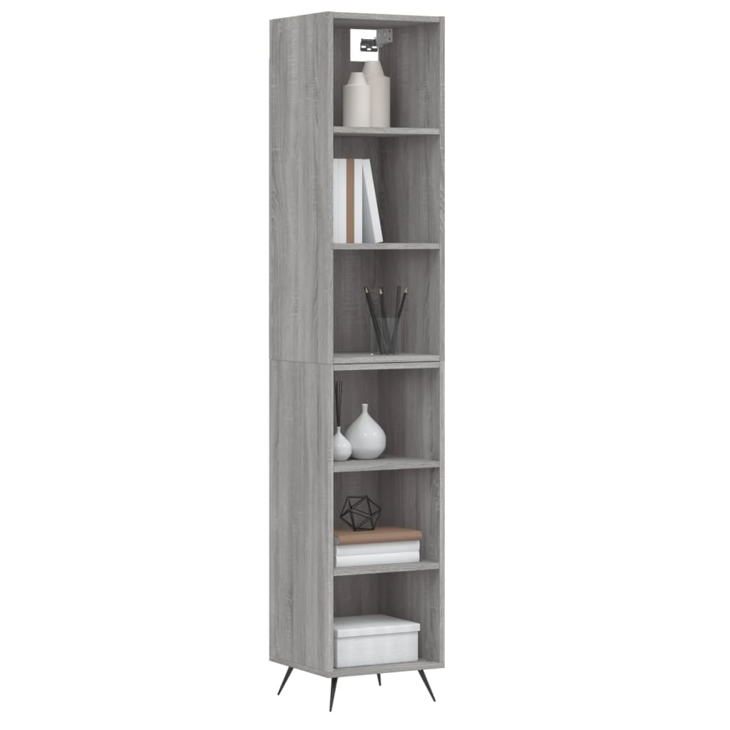 vidaXL Buffet haut Sonoma gris 34,5x32,5x180 cm Bois d'ingénierie