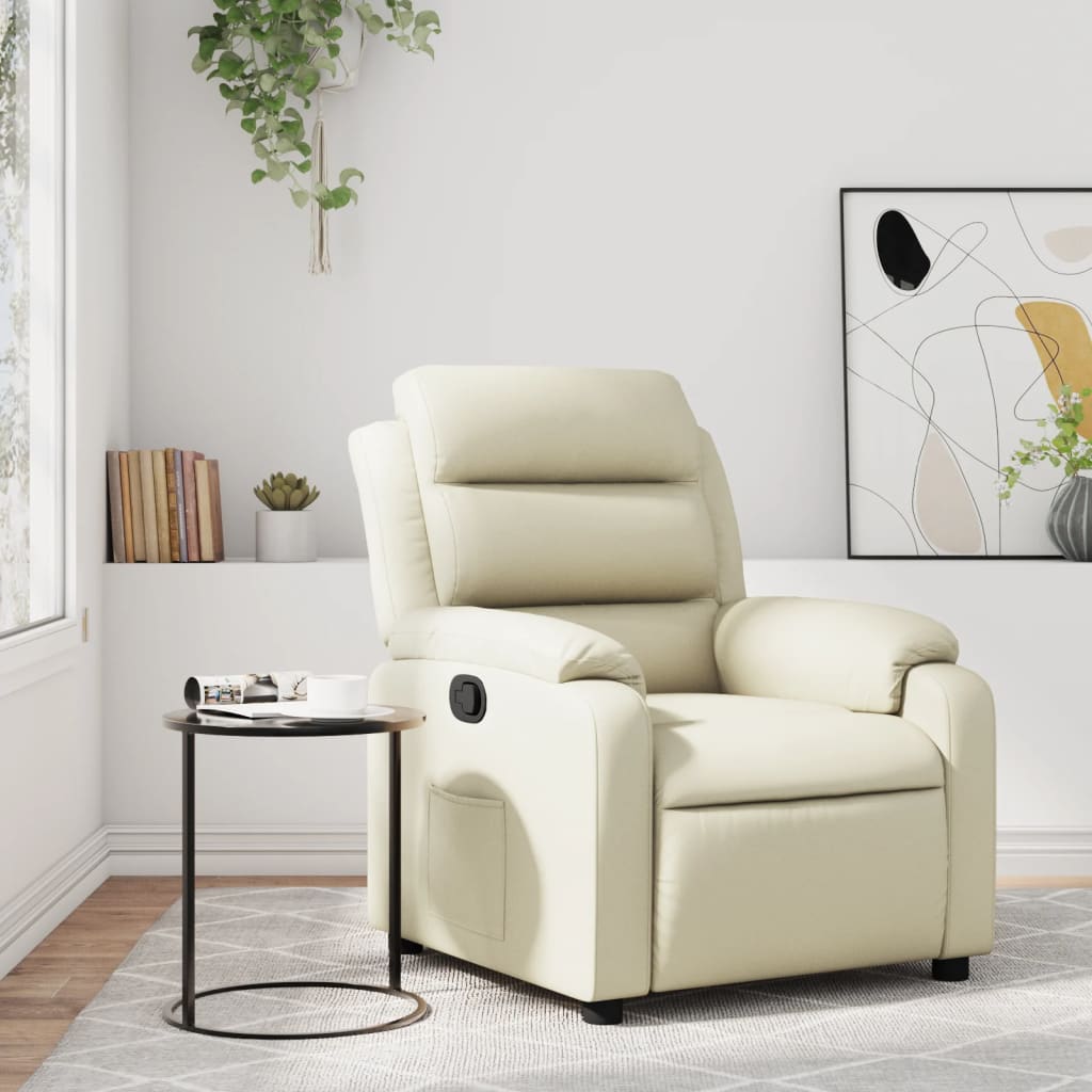 vidaXL Fauteuil inclinable Crème Similicuir