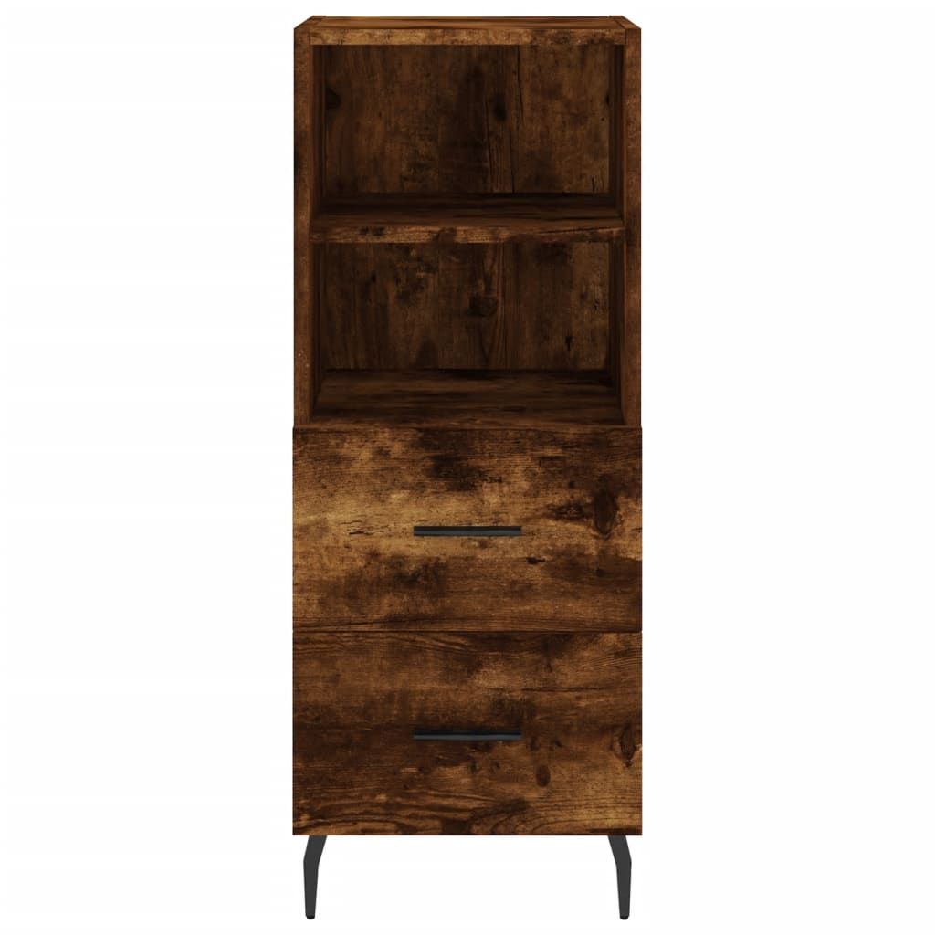 vidaXL Buffet haut Chêne fumé 34,5x34x180 cm Bois d'ingénierie