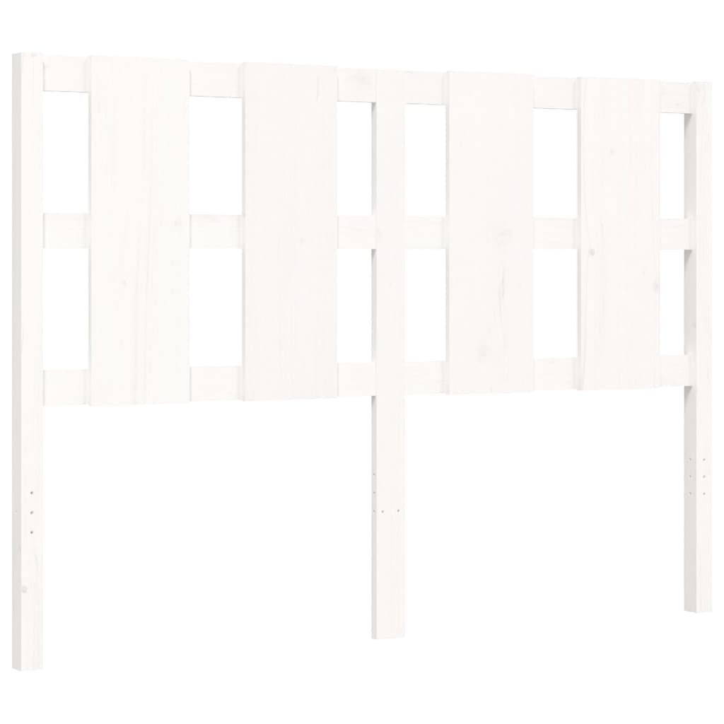 vidaXL Cadre de lit avec tête de lit blanc 140x190 cm bois massif