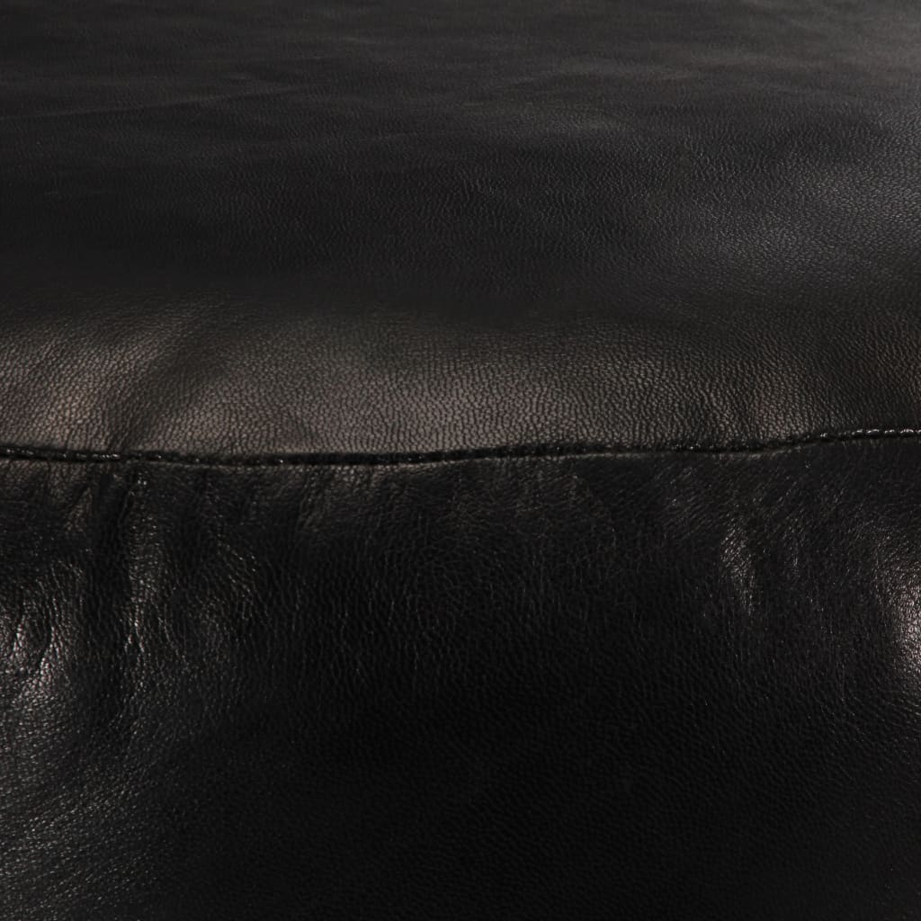 vidaXL Pouf 60 x 30 cm Noir Cuir véritable de chèvre