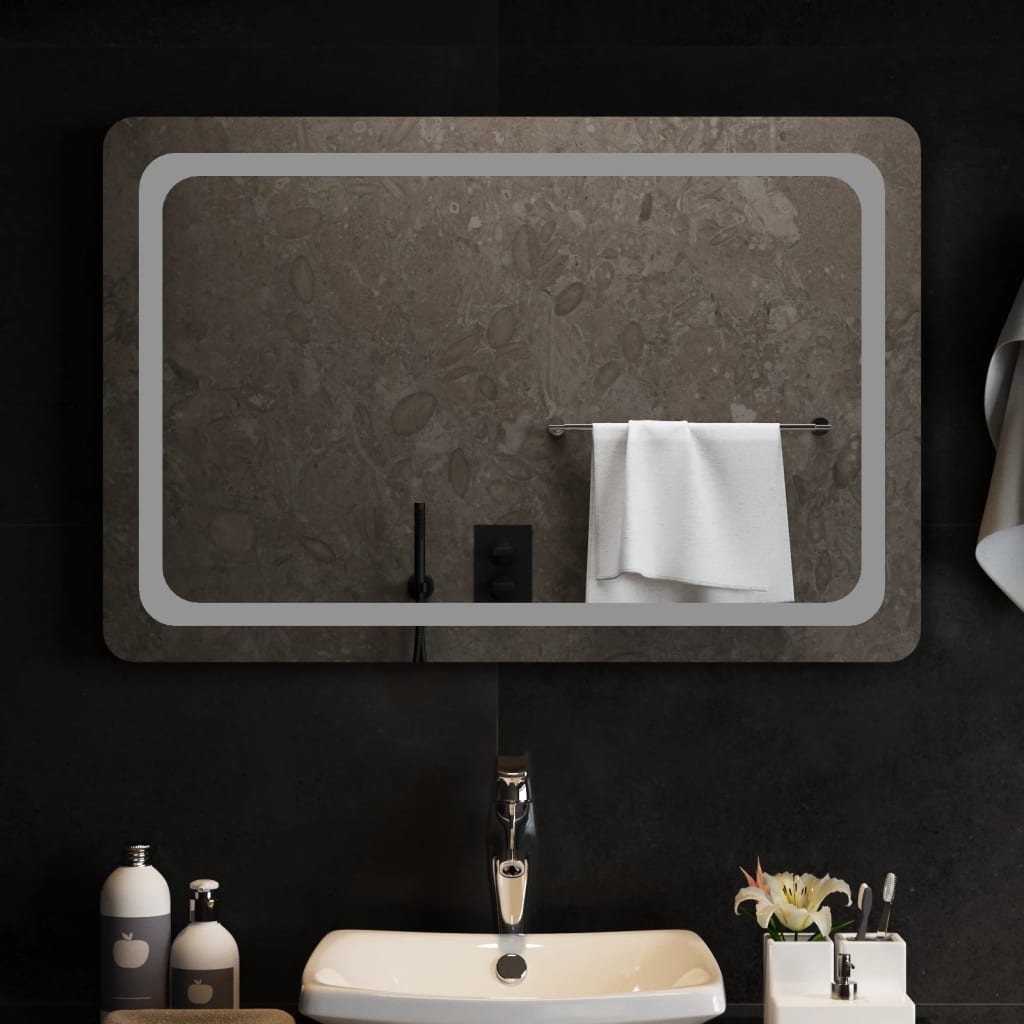vidaXL Miroir de salle de bain à LED 90x60 cm