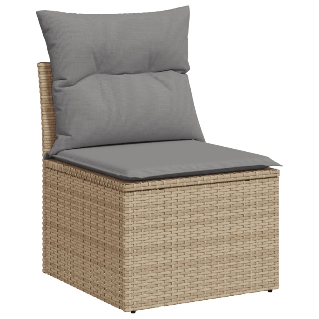 vidaXL Salon de jardin avec coussins 6 pcs beige résine tressée