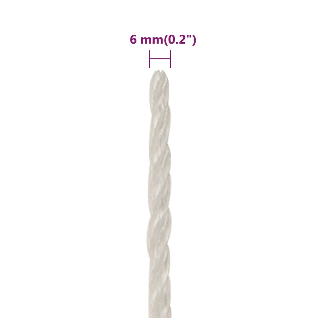 vidaXL Corde de travail Blanc 6 mm 25 m polypropylène