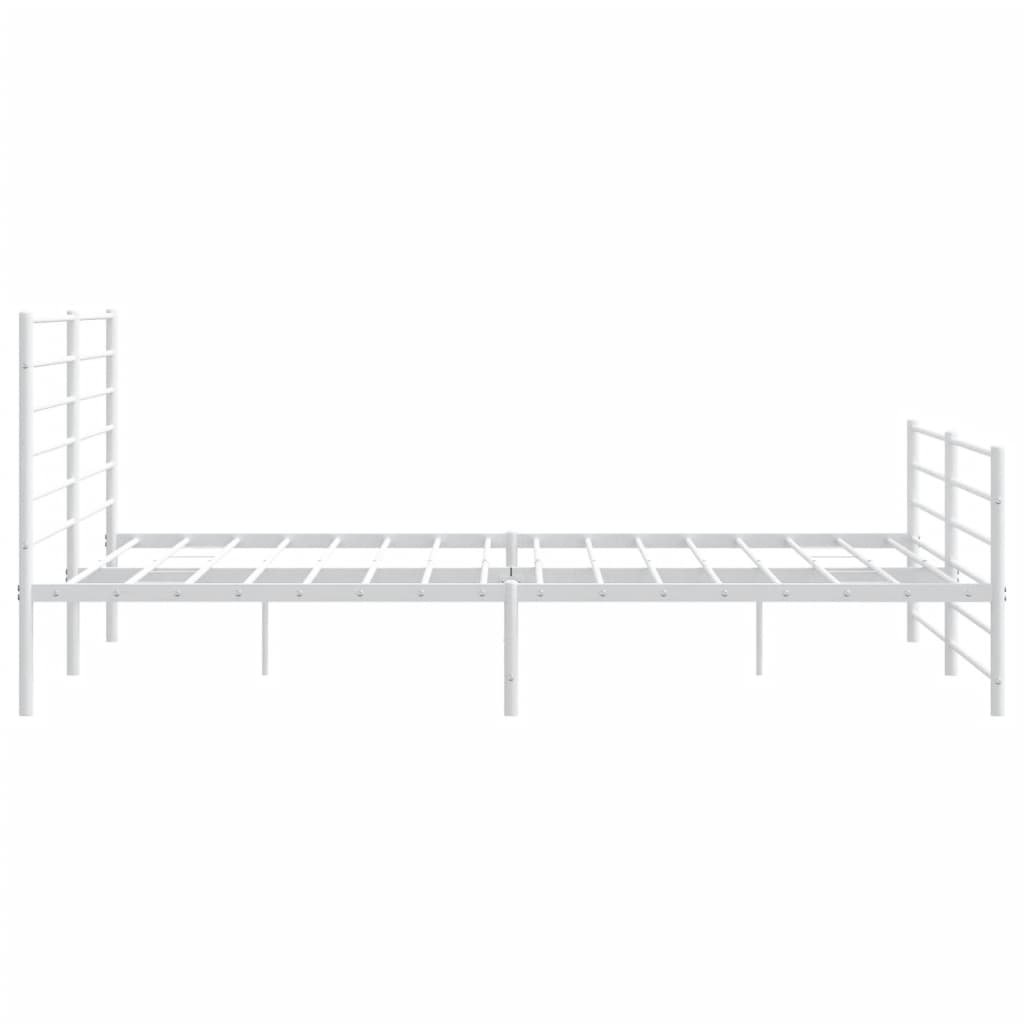 vidaXL Cadre de lit métal sans matelas et pied de lit blanc 183x213 cm