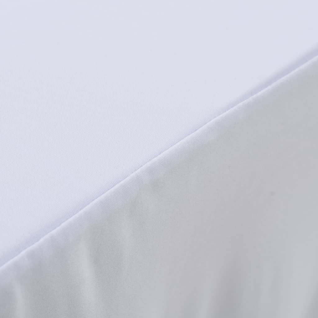 vidaXL Nappes élastiques de table avec jupon 2 pcs 183x76x74cm Blanc