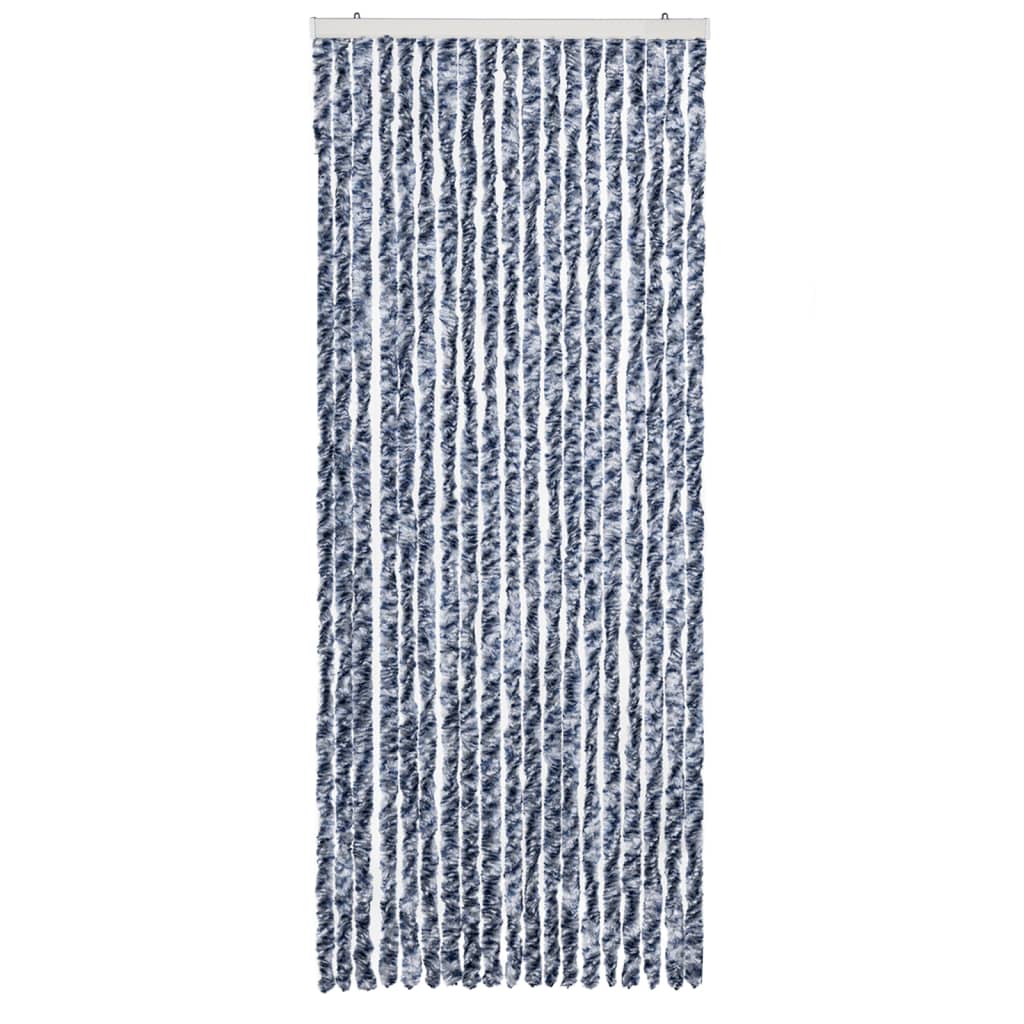 vidaXL Moustiquaire Bleu blanc et argenté 56x185 cm Chenille