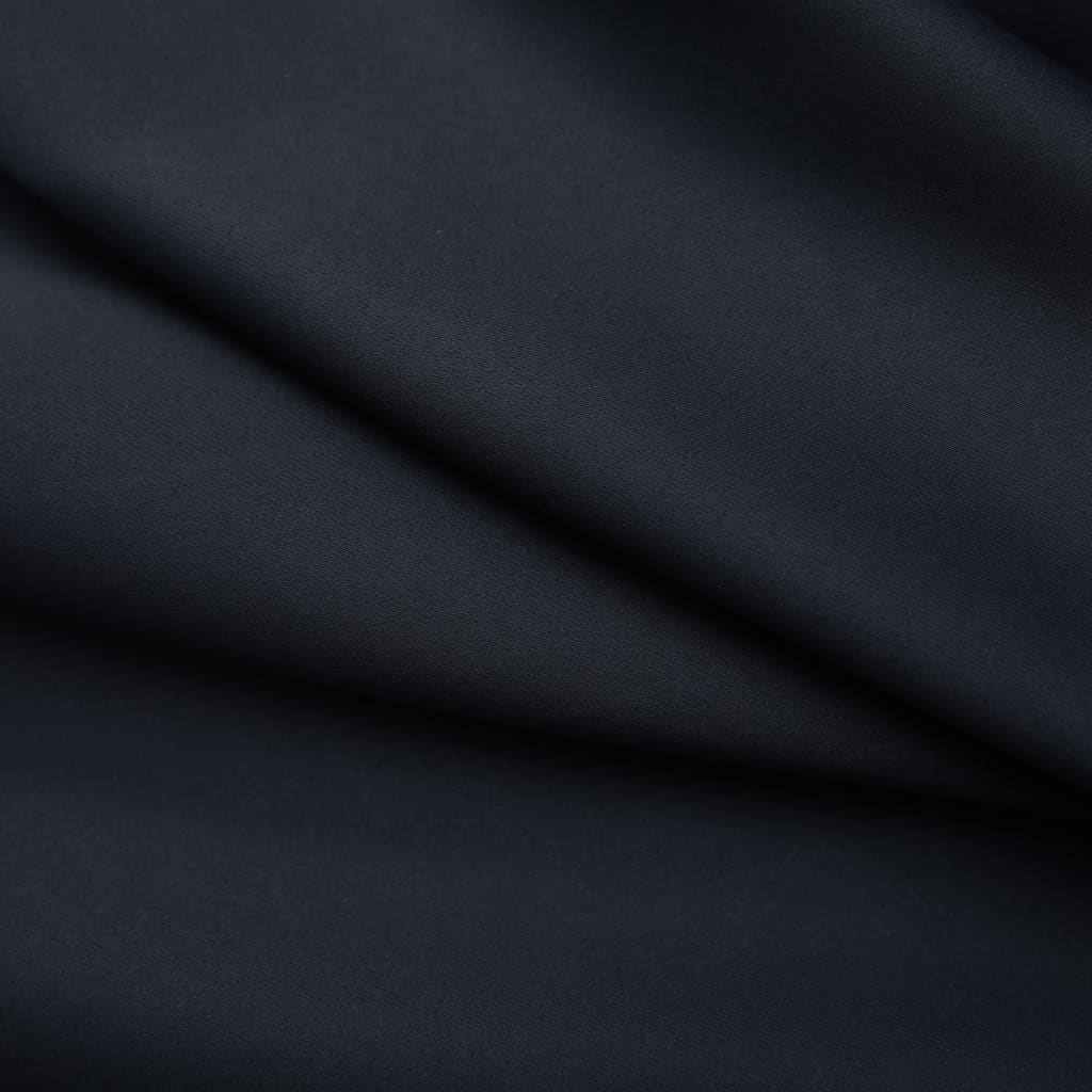 vidaXL Rideau occultant avec crochets Noir 290x245 cm
