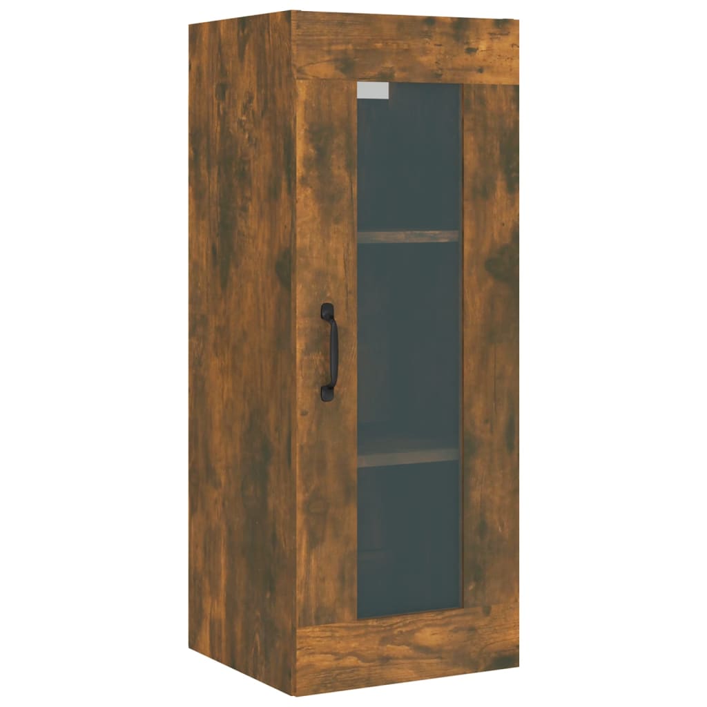 vidaXL Armoire murale suspendue Chêne fumé 34,5x34x90 cm