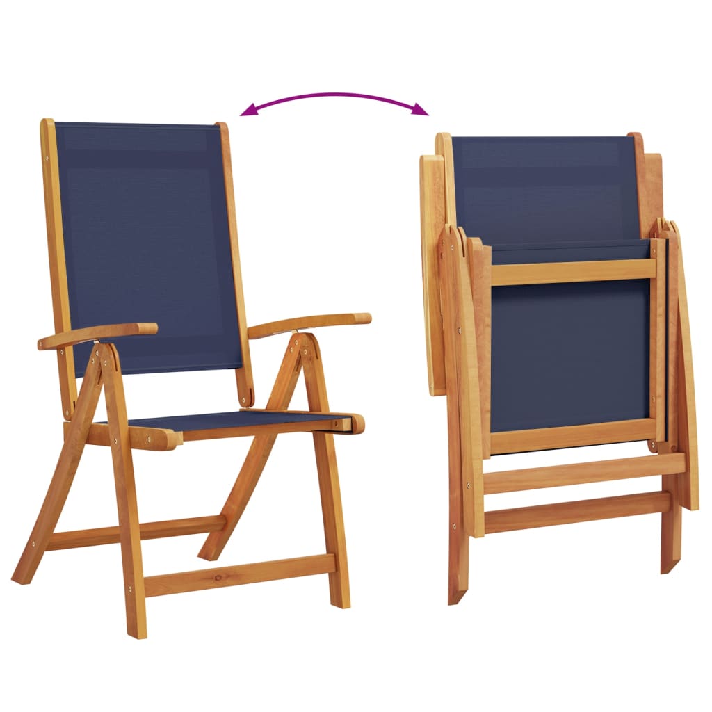 vidaXL Chaises pliables de jardin lot de 2 bois d'acacia et textilène