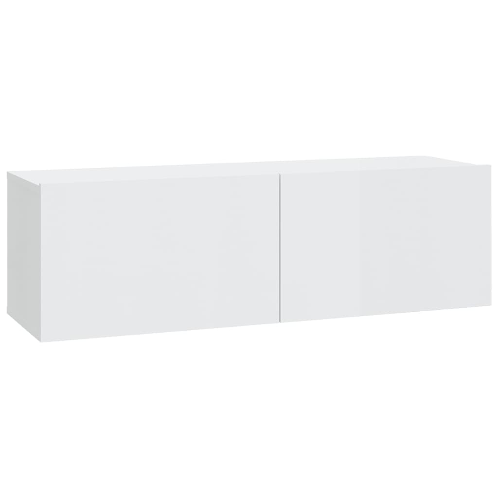 vidaXL Meubles TV muraux 4 pcs Blanc brillant 100x30x30 cm