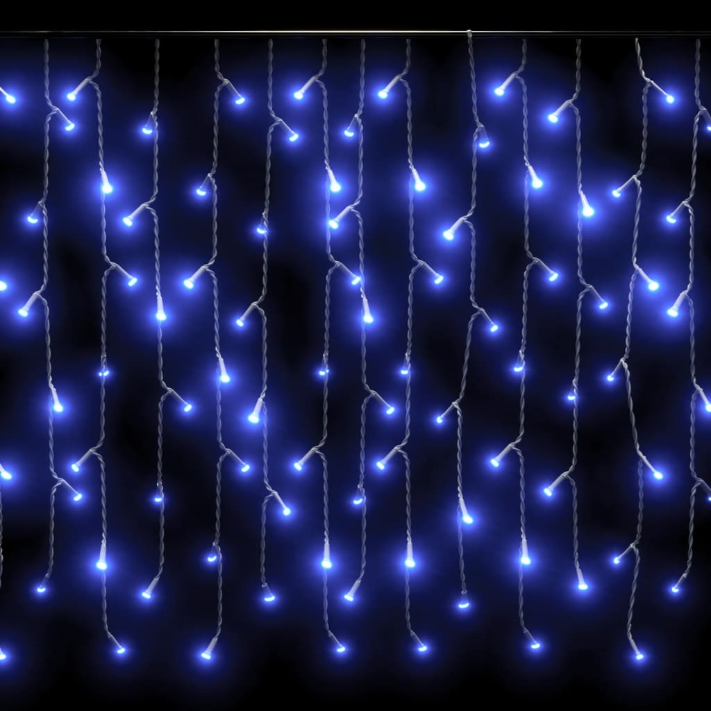 vidaXL Rideau lumineux à glaçons LED 10m 400 LED Bleu 8 fonctions