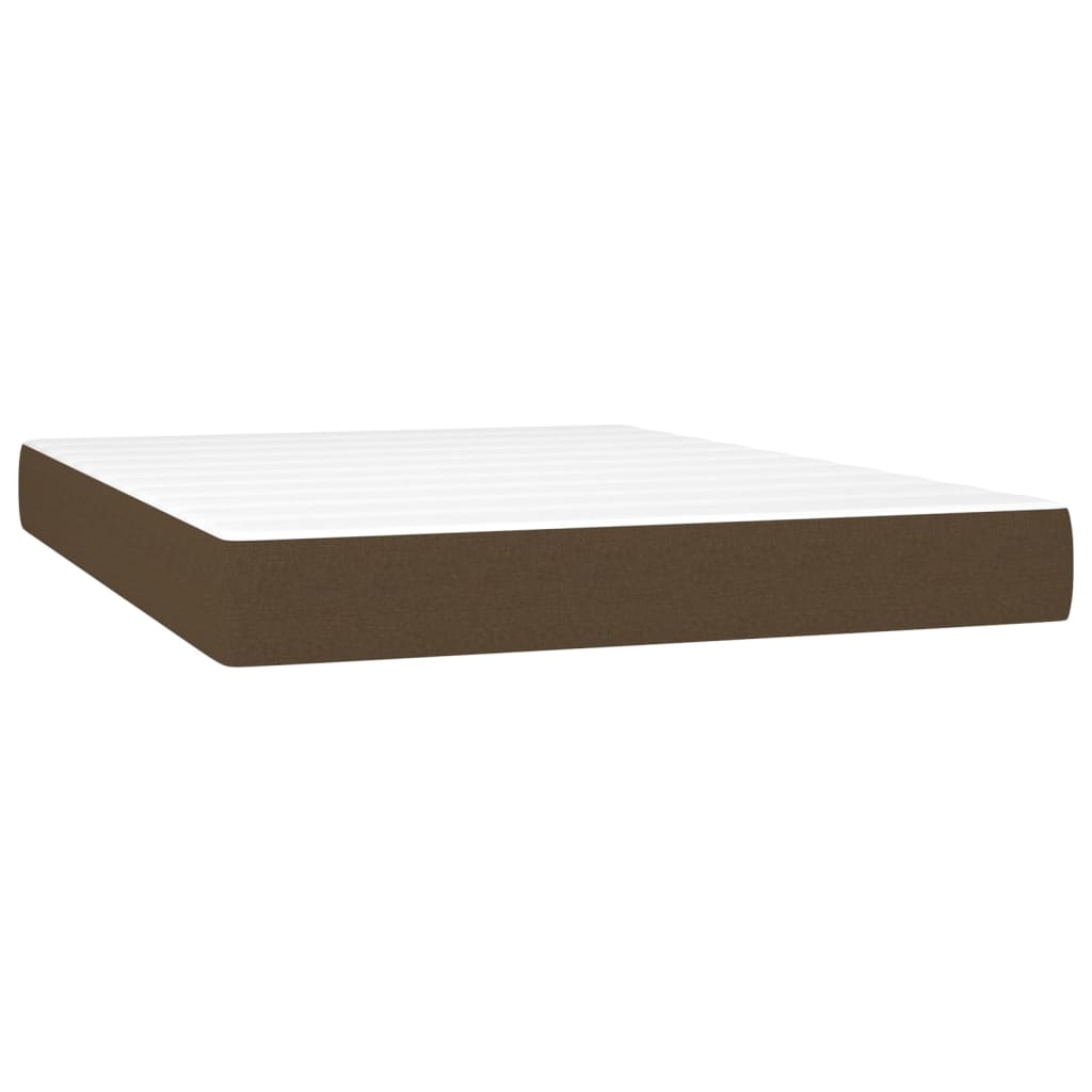 vidaXL Sommier à lattes de lit avec matelas Marron foncé 140x190 cm