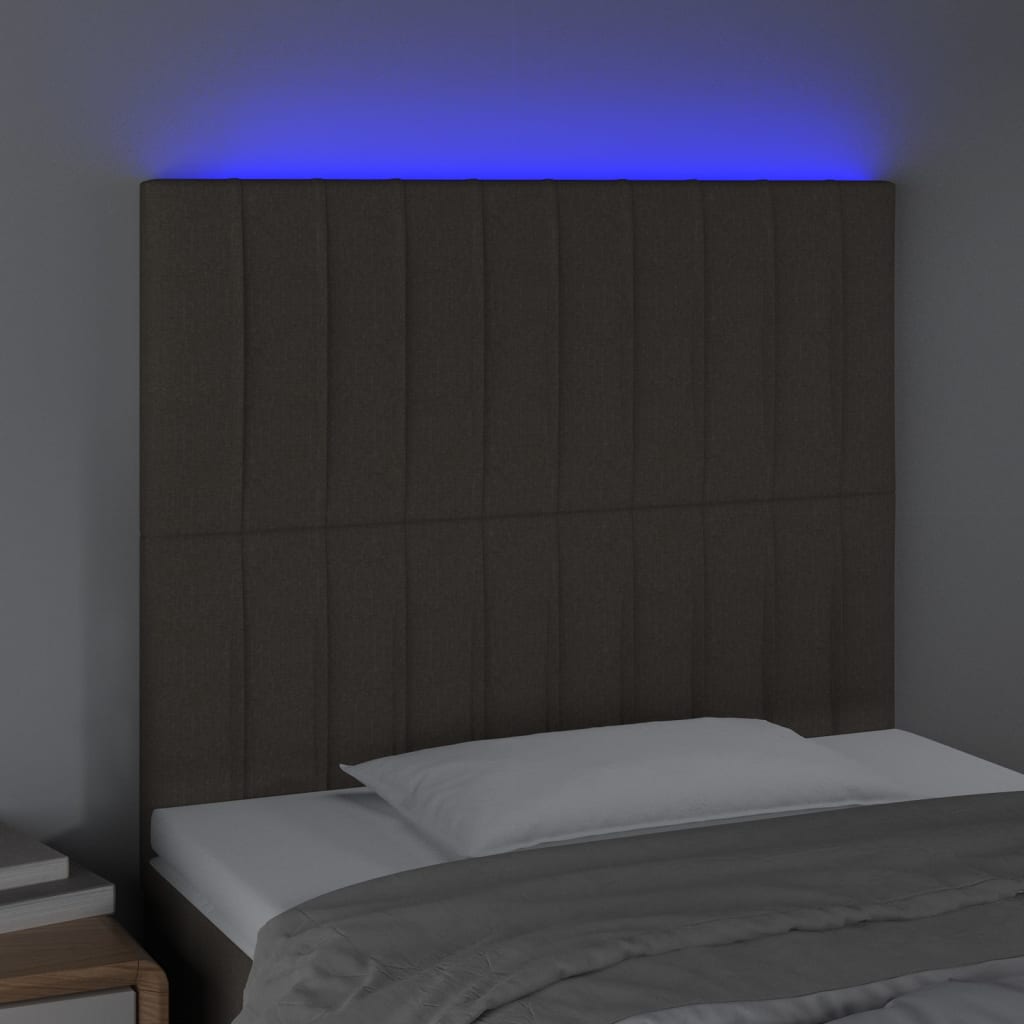 vidaXL Tête de lit à LED Taupe 80x5x118/128 cm Tissu