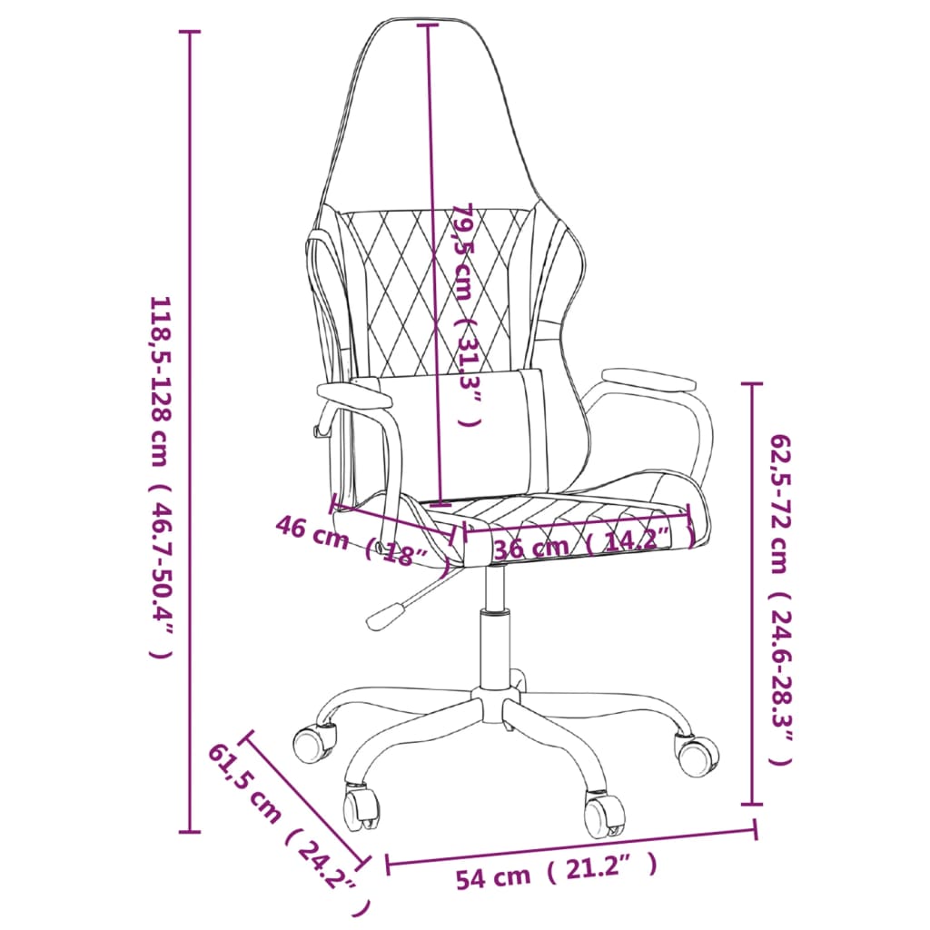 vidaXL Chaise de jeu de massage noir similicuir