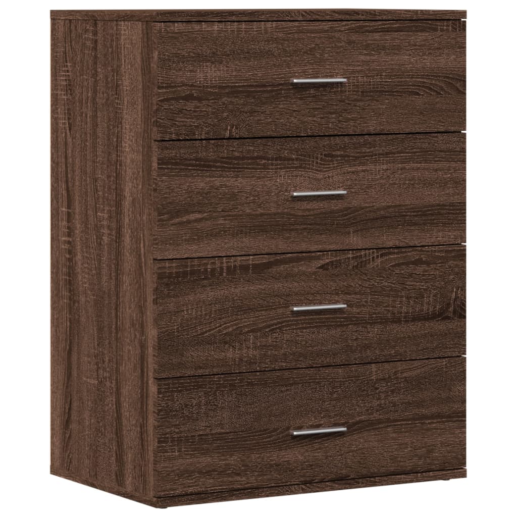 vidaXL Buffets 2 pcs chêne marron 60x39x80 cm bois d'ingénierie