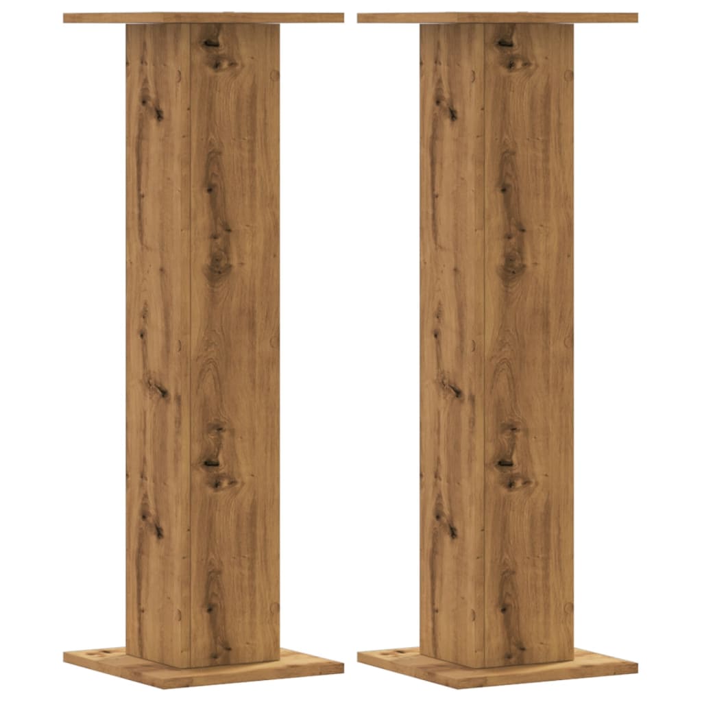 vidaXL Supports de haut-parleurs 2 pcs chêne artisanal bois ingénierie