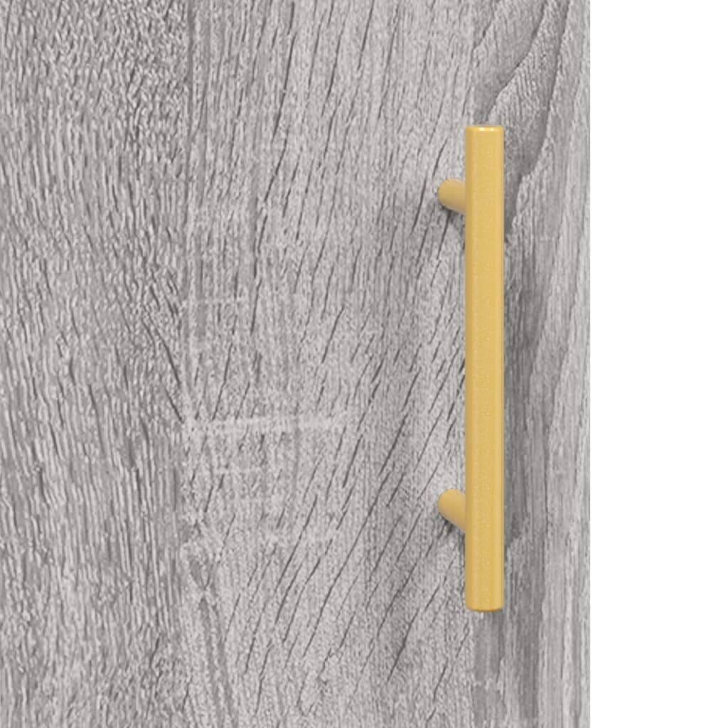 vidaXL Buffet haut Sonoma gris 34,5x34x180 cm Bois d'ingénierie