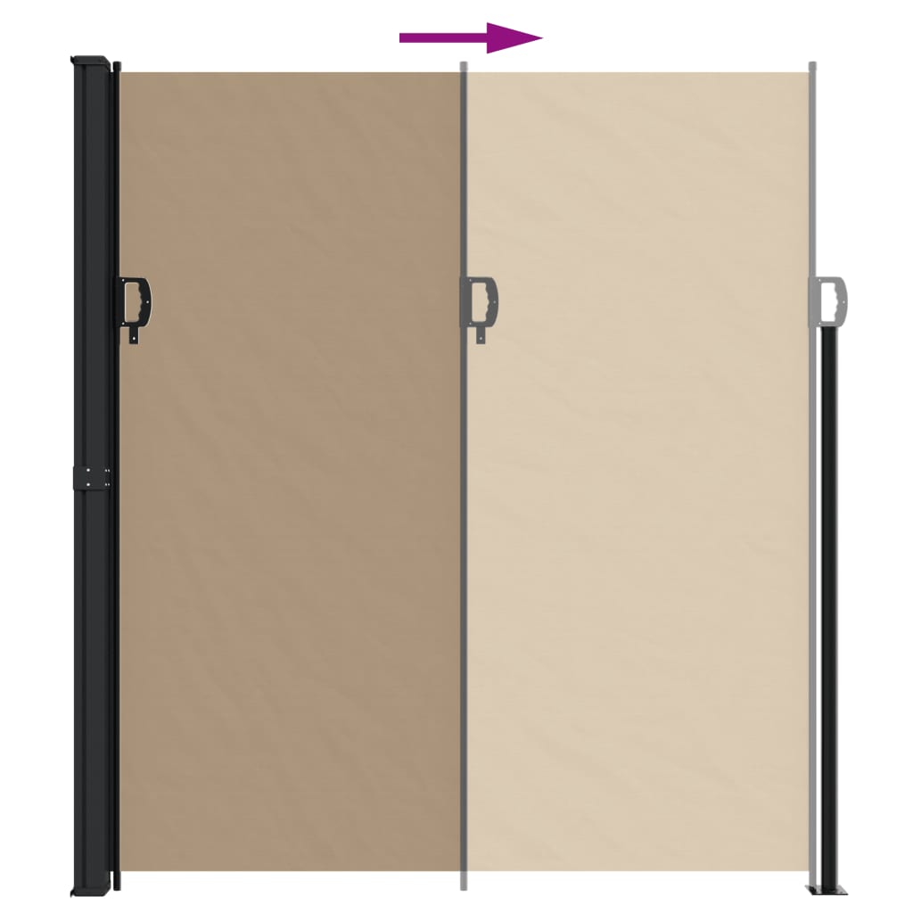 vidaXL Auvent latéral rétractable taupe 220x500 cm