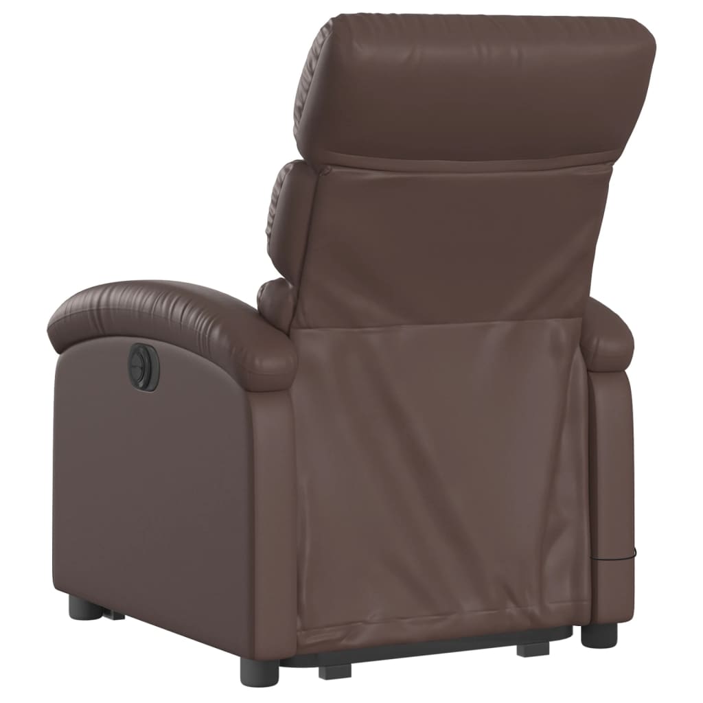 vidaXL Fauteuil inclinable de massage Marron Similicuir