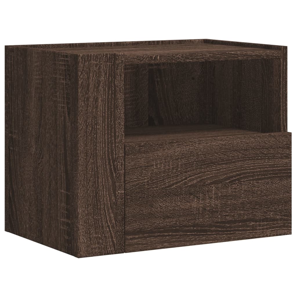 vidaXL Table de chevet murale chêne marron 45x30x35 cm