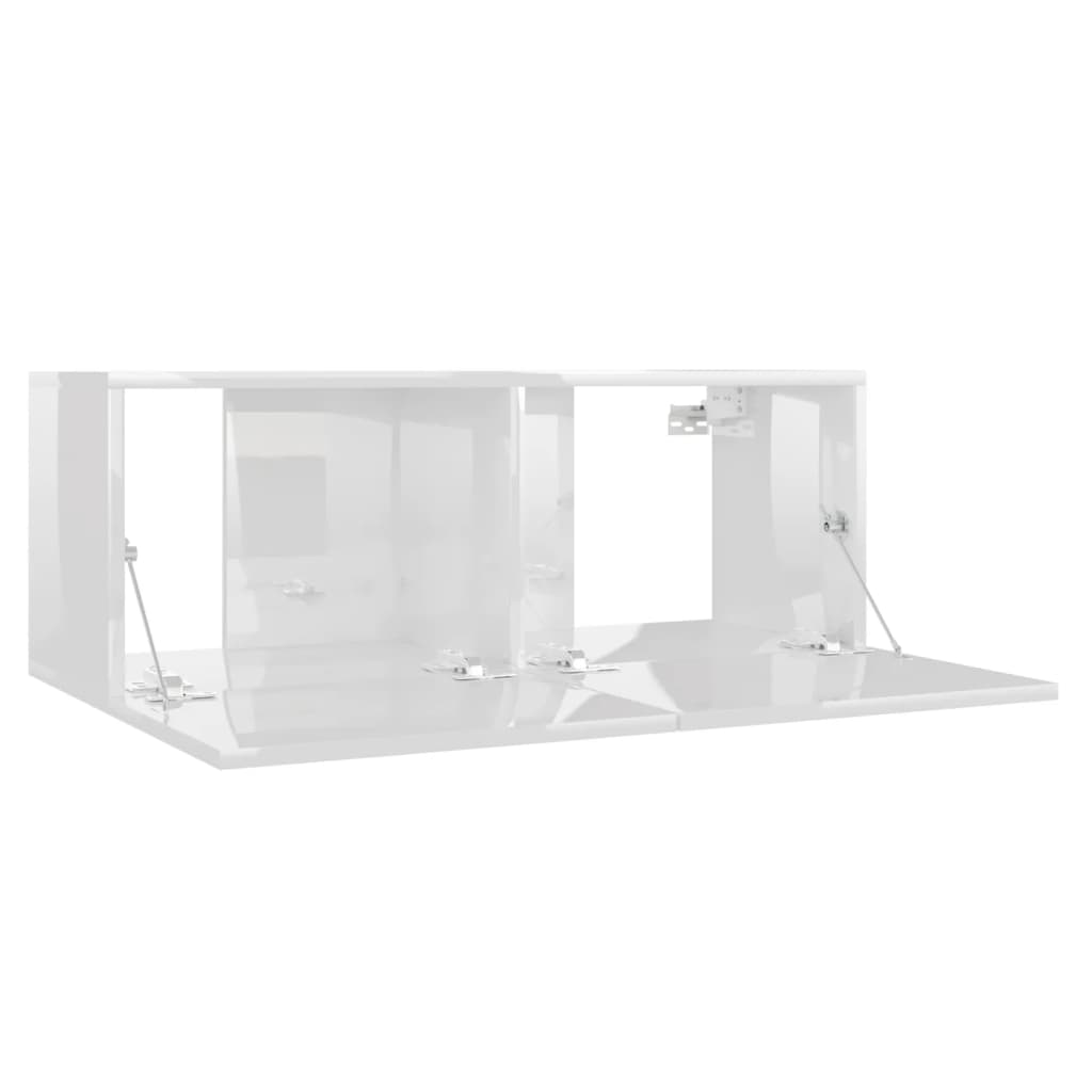 vidaXL Ensemble de meubles TV 3 pcs Blanc brillant Bois d'ingénierie