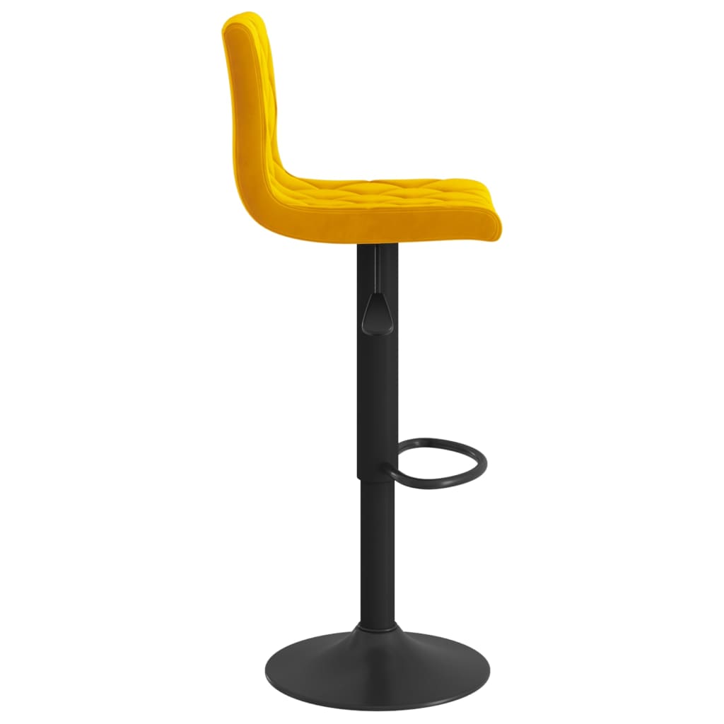 vidaXL Tabourets de bar lot de 2 Jaune moutarde Velours