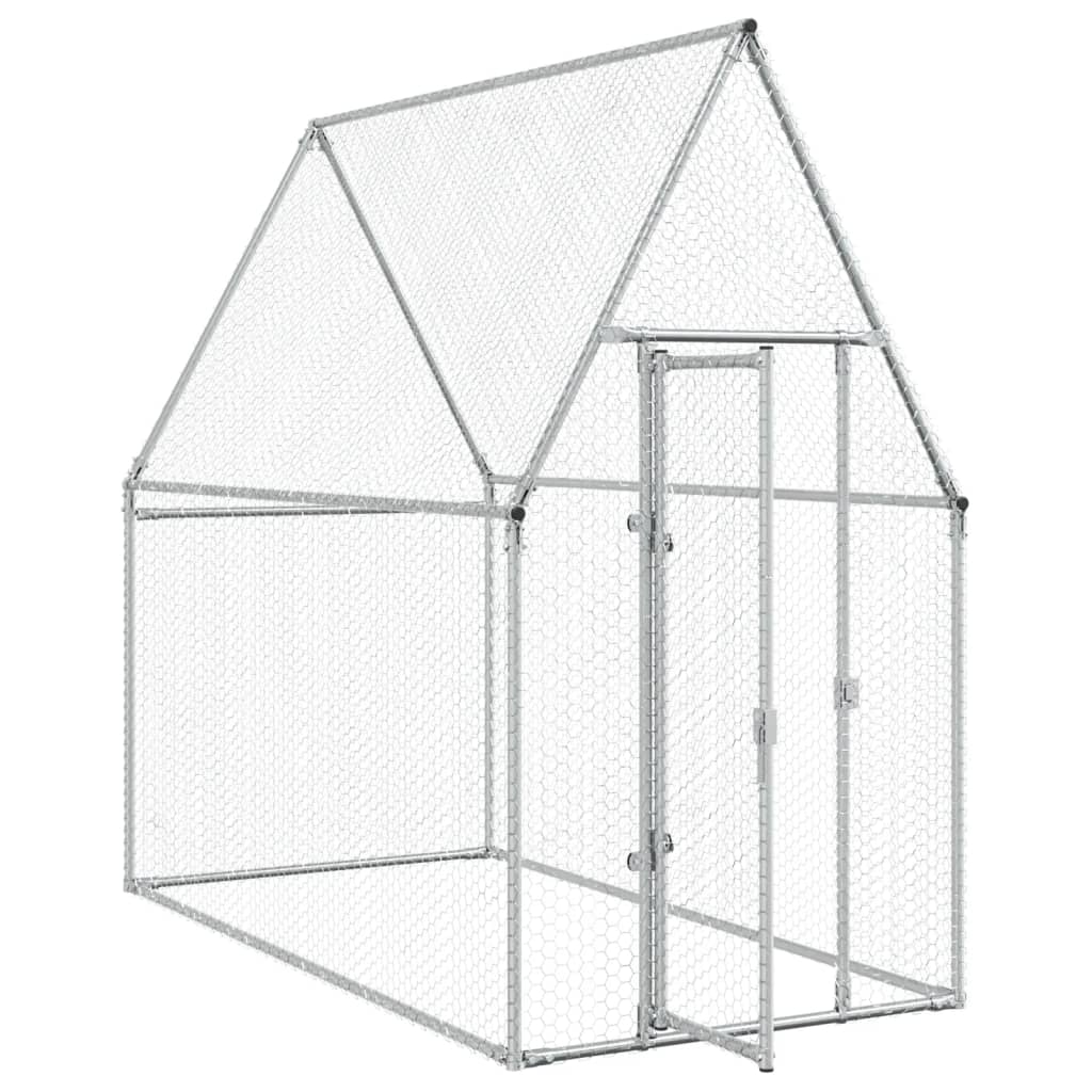 vidaXL Cage pour poules argenté 200x100x190 cm acier galvanisé