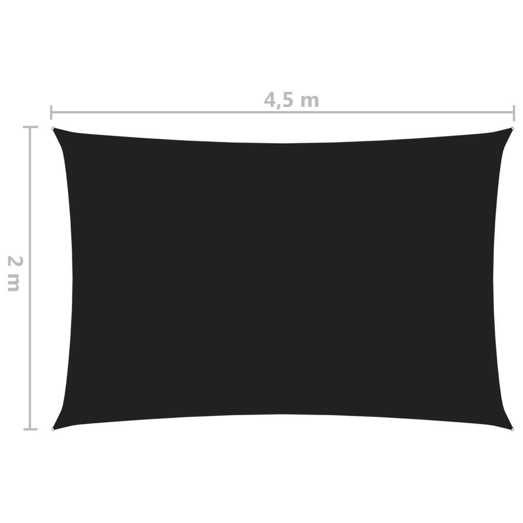 vidaXL Voile de parasol Tissu Oxford rectangulaire 2x4,5 m Noir