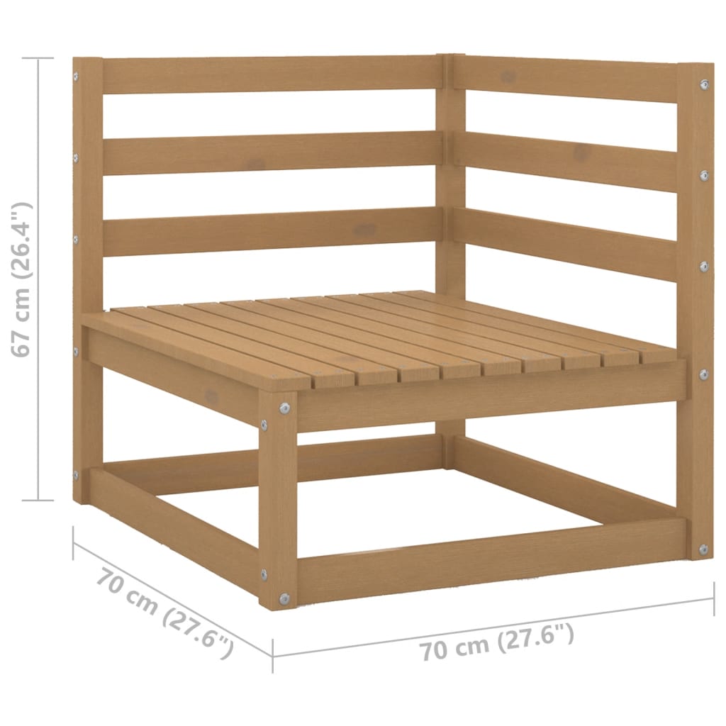 vidaXL Canapé 3 places de jardin avec coussins Bois de pin massif