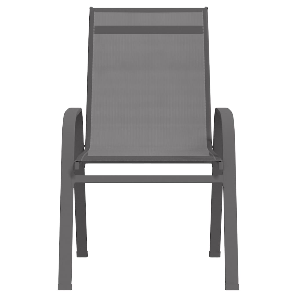 vidaXL Chaises empilables de jardin lot de 4 Gris Tissu textilène