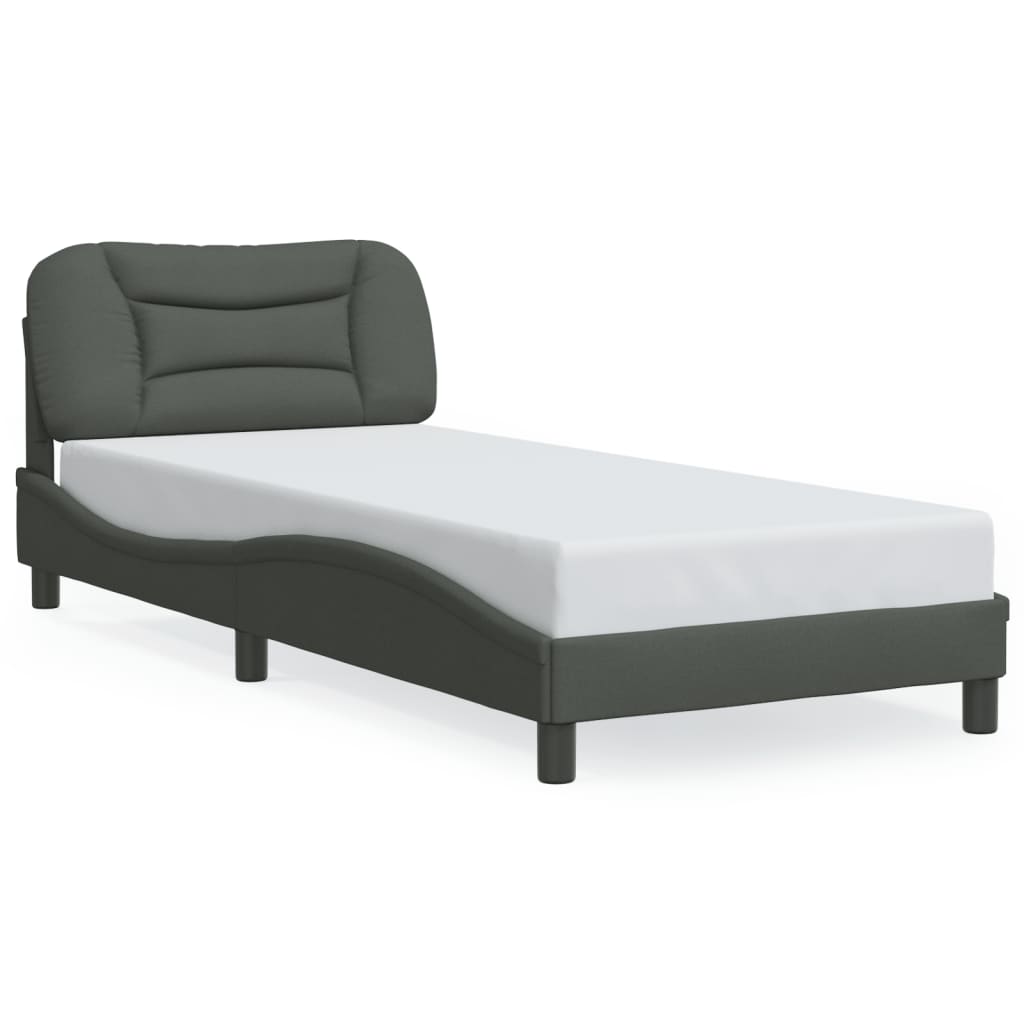 vidaXL Cadre de lit sans matelas gris foncé 80x200 cm tissu