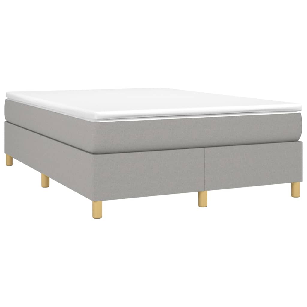 vidaXL Sommier à lattes de lit avec matelas Gris clair 140x190cm Tissu