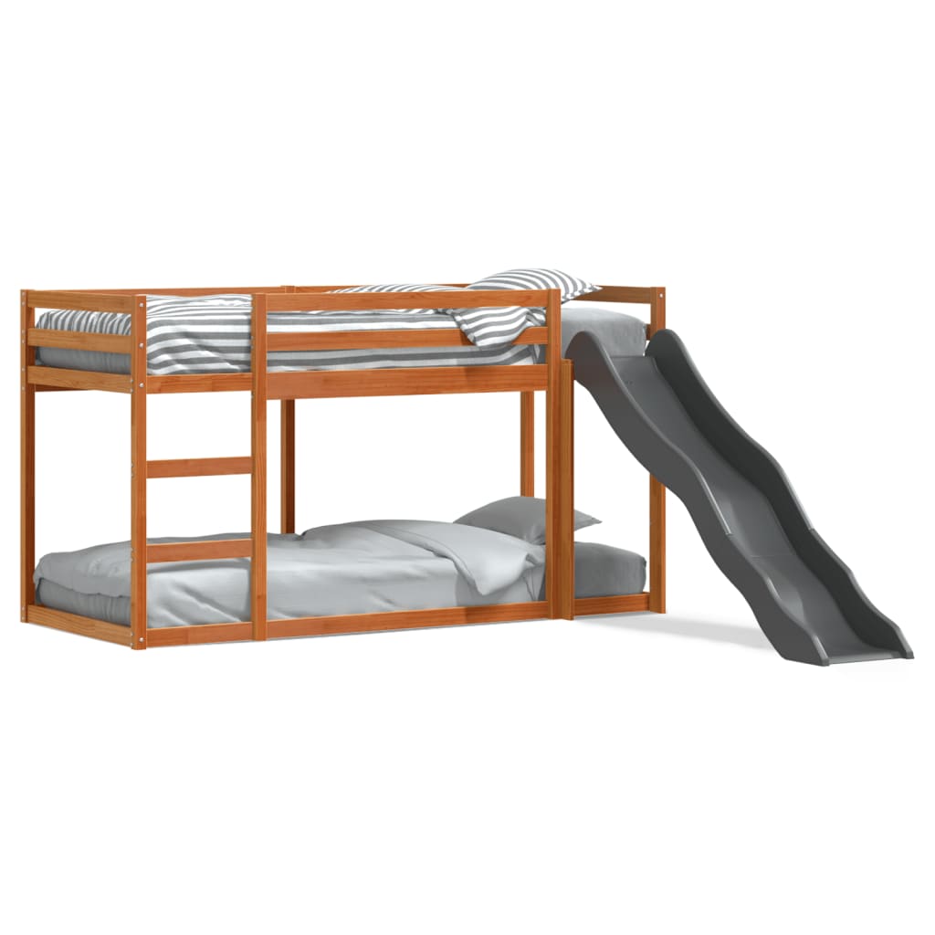 vidaXL Lit superposé avec toboggan et échelle sans matelas 80x200 cm