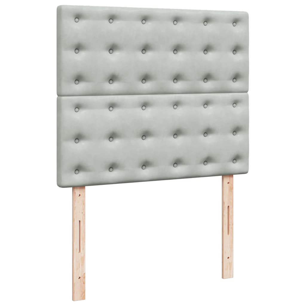 vidaXL Sommier à lattes de lit et matelas Gris clair 120x200cm Velours