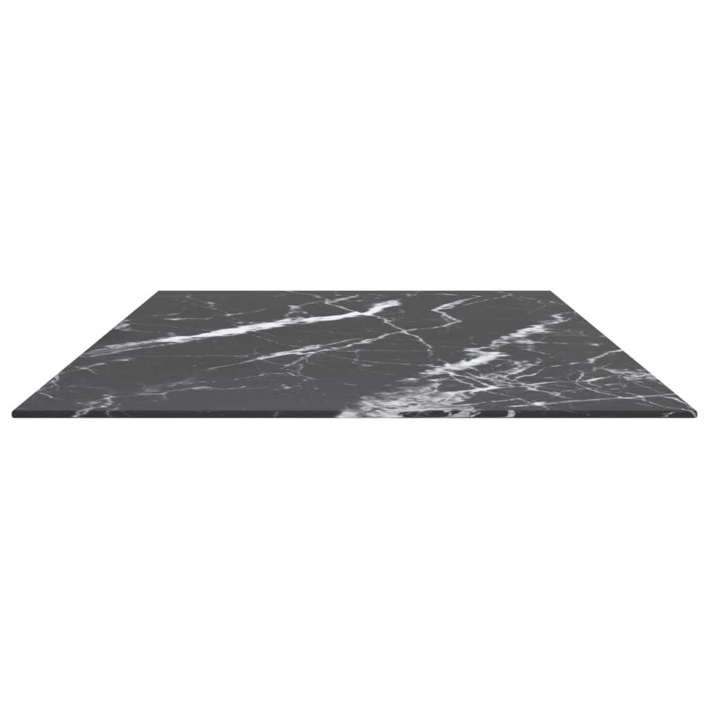 vidaXL Dessus de table noir 120x65 cm 8 mm verre trempé design marbre