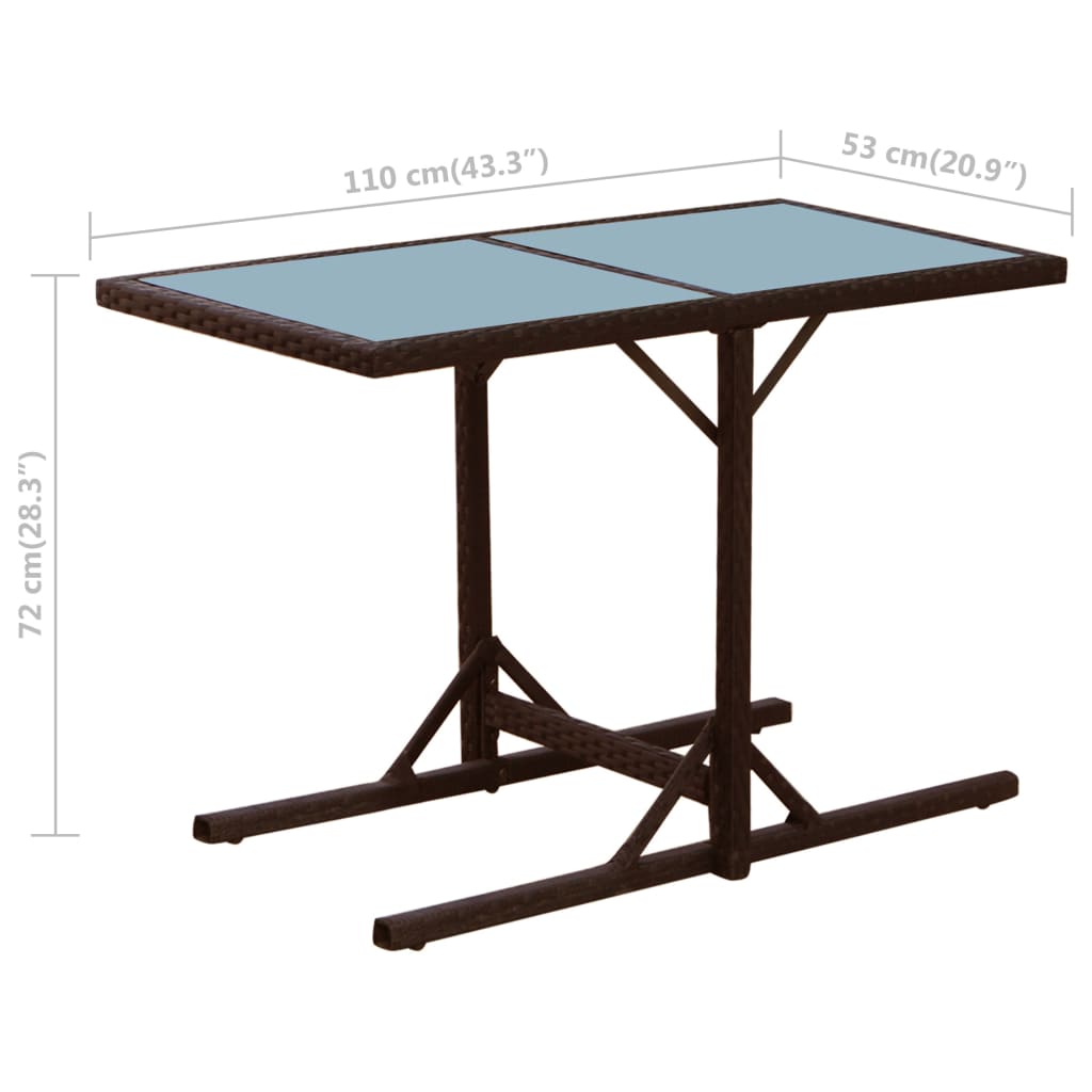 vidaXL Ensemble de bistro 3 pcs et coussins résine tressée marron