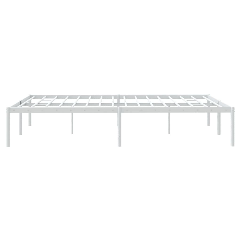 vidaXL Cadre de lit métal sans matelas blanc 150x200 cm