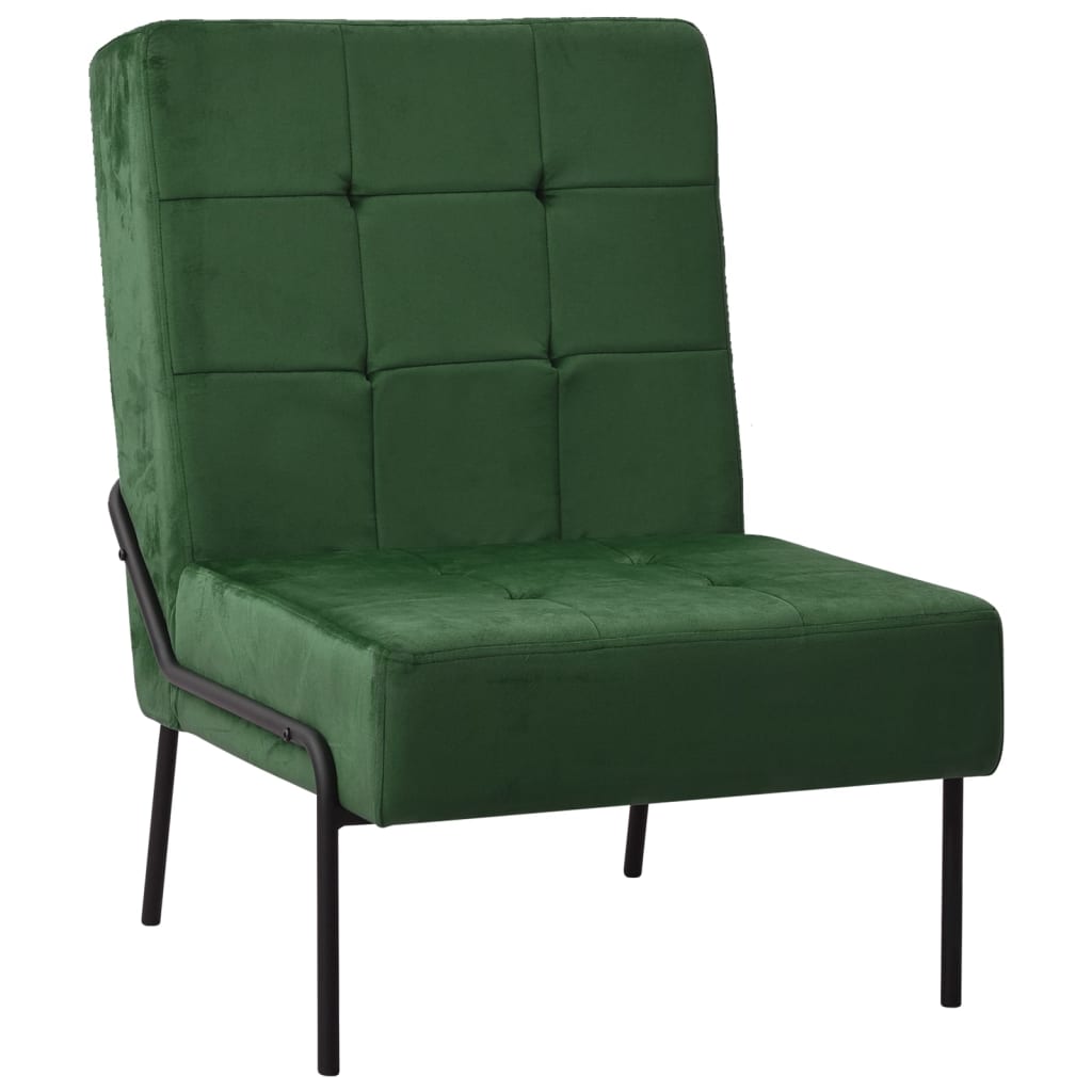 vidaXL Chaise de relaxation 65x79x87 cm Vert foncé Velours