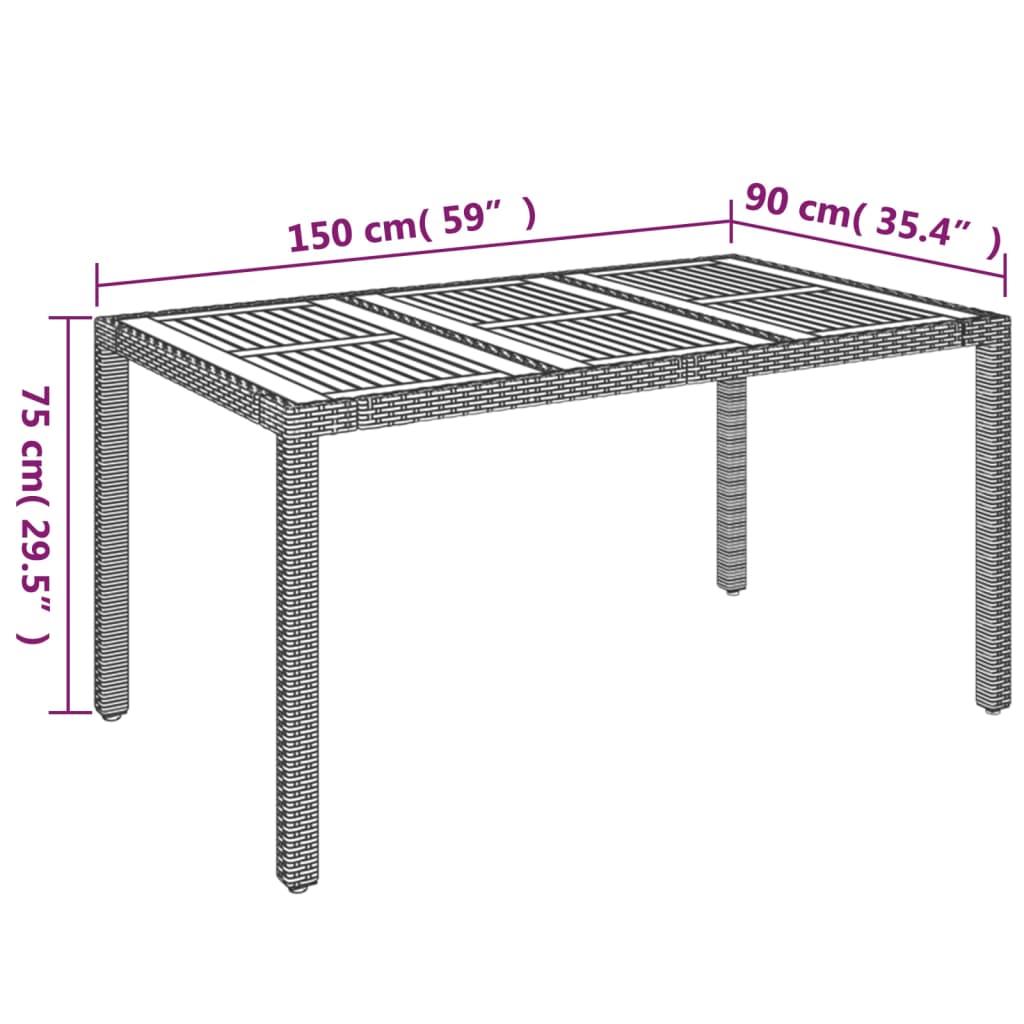 vidaXL Ensemble à manger de jardin coussins 5pcs Noir Résine tressée