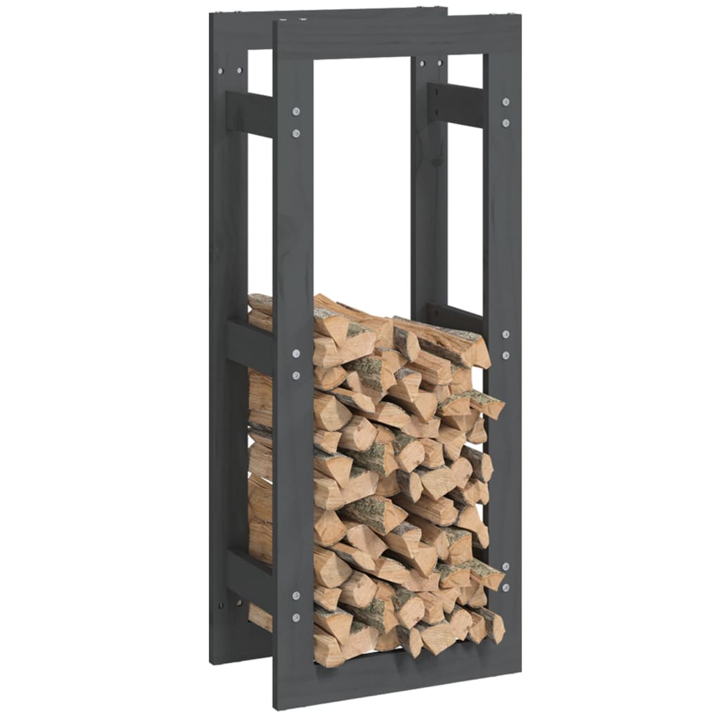 vidaXL Support pour bois de chauffage Gris 41x25x100 cm Bois de pin