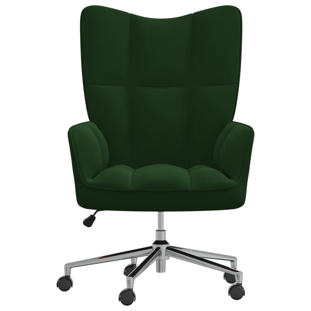 vidaXL Chaise de relaxation Vert foncé Velours